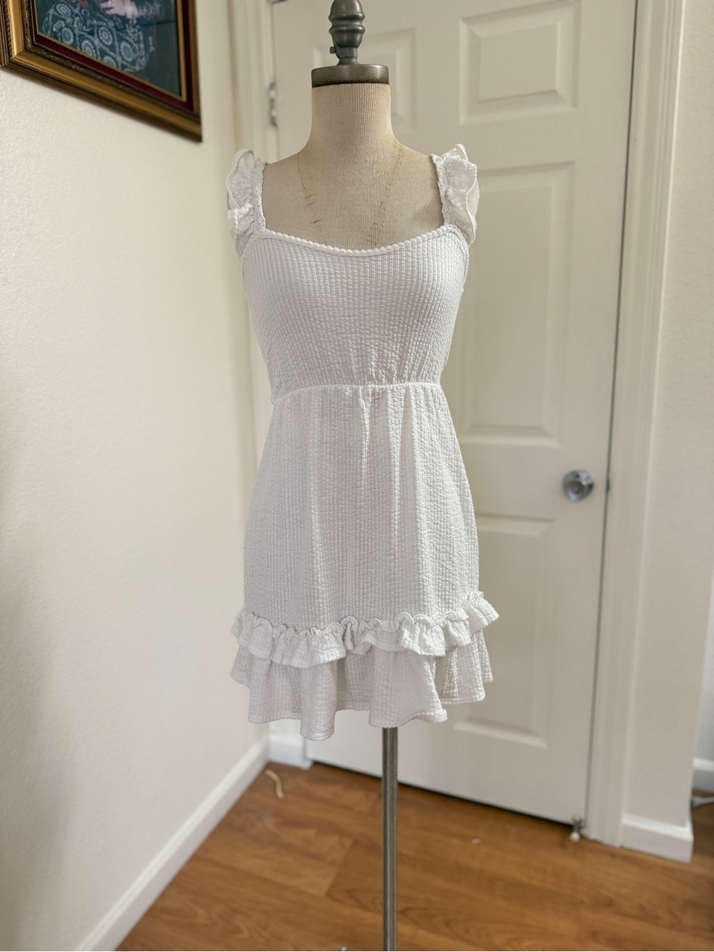 Caution To The Wind White Ruffled Dress